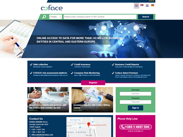 CofaceXpress - platforma za procjenu rizika poslovanja
